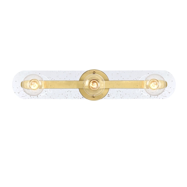Designers Fountain Demi 24 in. 3-Light Brushed Gold Vanity Light with Artisan Cast Glass Shade for Bathrooms D318M-3B-BG - main